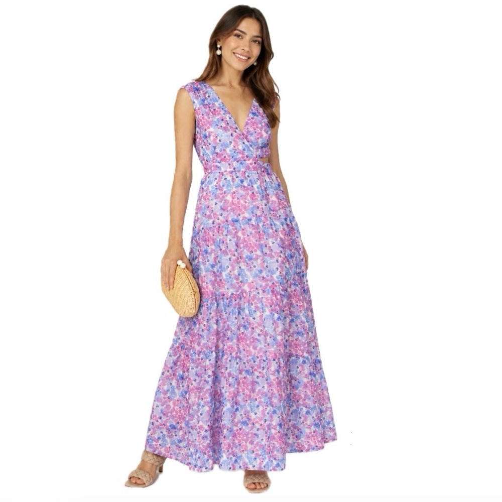 NICHOLAS, Nicholas Orchid Pink Floral Cut Out Maxi Dress,  Size US 8 EUC